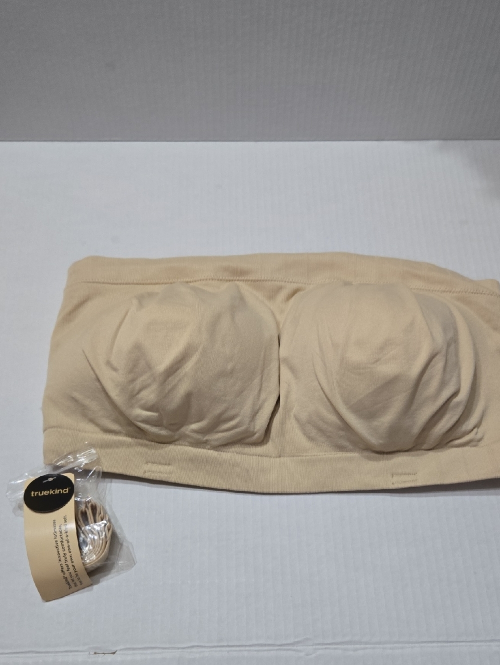 Seamless Strapless Bandeau Bra - Beige Truekind 2XL NWT WOMEN